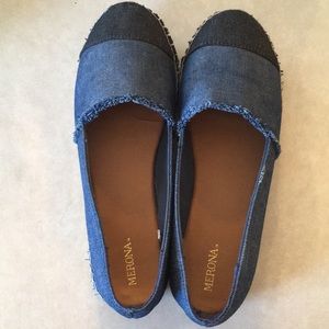 Merona denim slip ons.
